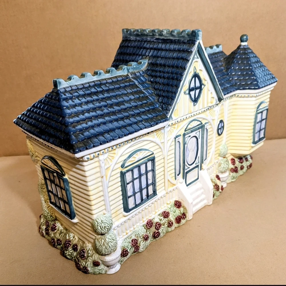 Vintage Ceramic Victorian Cottage Canister Set
